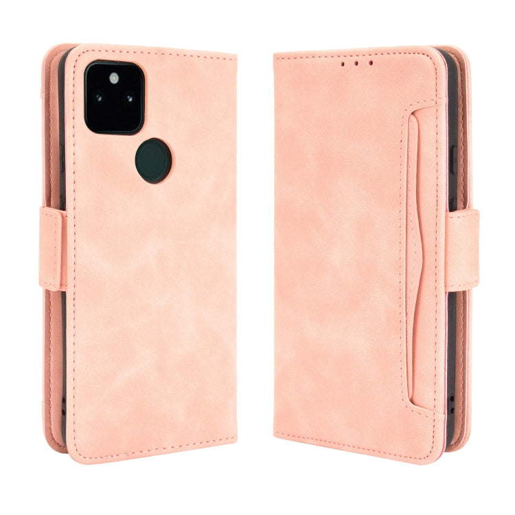 For Google Pixel 5a 5G Skin Feel Calf Pattern Horizontal Flip Leather Case with Holder & Card Slots & Photo Frame