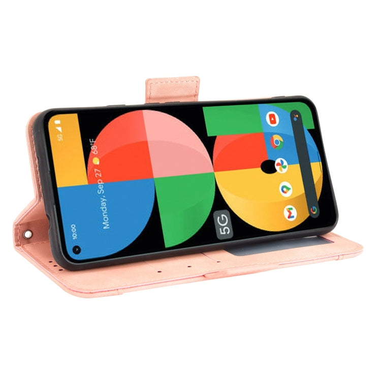 For Google Pixel 5a 5G Skin Feel Calf Pattern Horizontal Flip Leather Case with Holder & Card Slots & Photo Frame