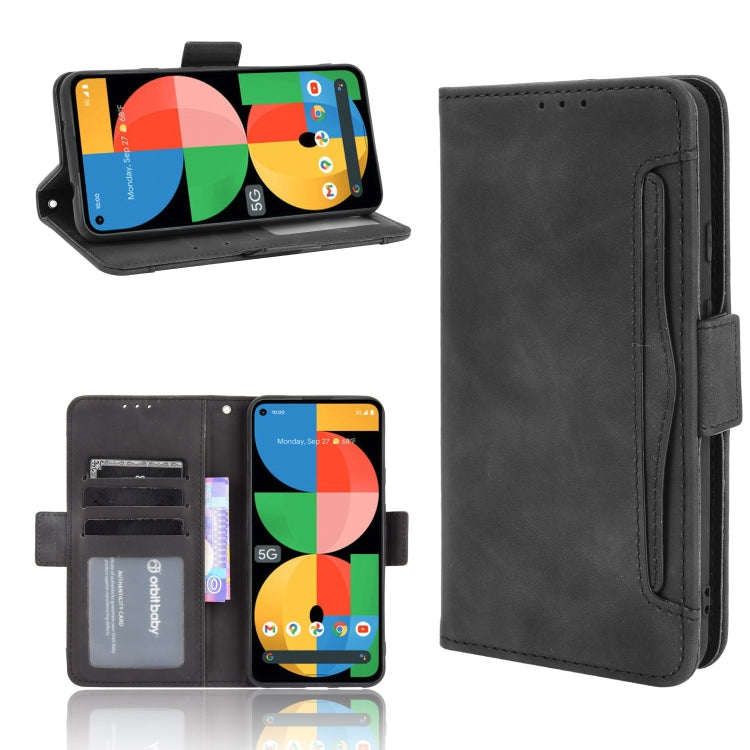 For Google Pixel 5a 5G Skin Feel Calf Pattern Horizontal Flip Leather Case with Holder & Card Slots & Photo Frame
