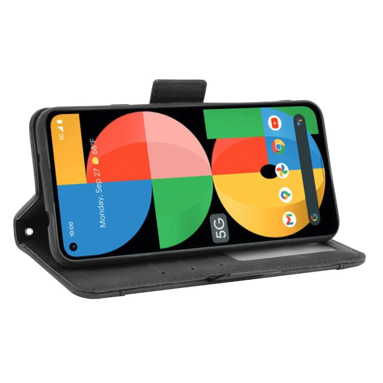 For Google Pixel 5a 5G Skin Feel Calf Pattern Horizontal Flip Leather Case with Holder & Card Slots & Photo Frame