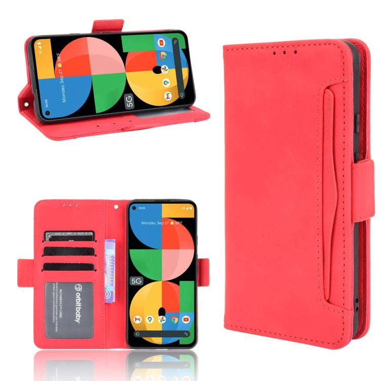 For Google Pixel 5a 5G Skin Feel Calf Pattern Horizontal Flip Leather Case with Holder & Card Slots & Photo Frame