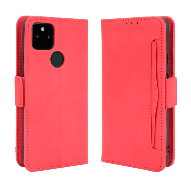 For Google Pixel 5a 5G Skin Feel Calf Pattern Horizontal Flip Leather Case with Holder & Card Slots & Photo Frame