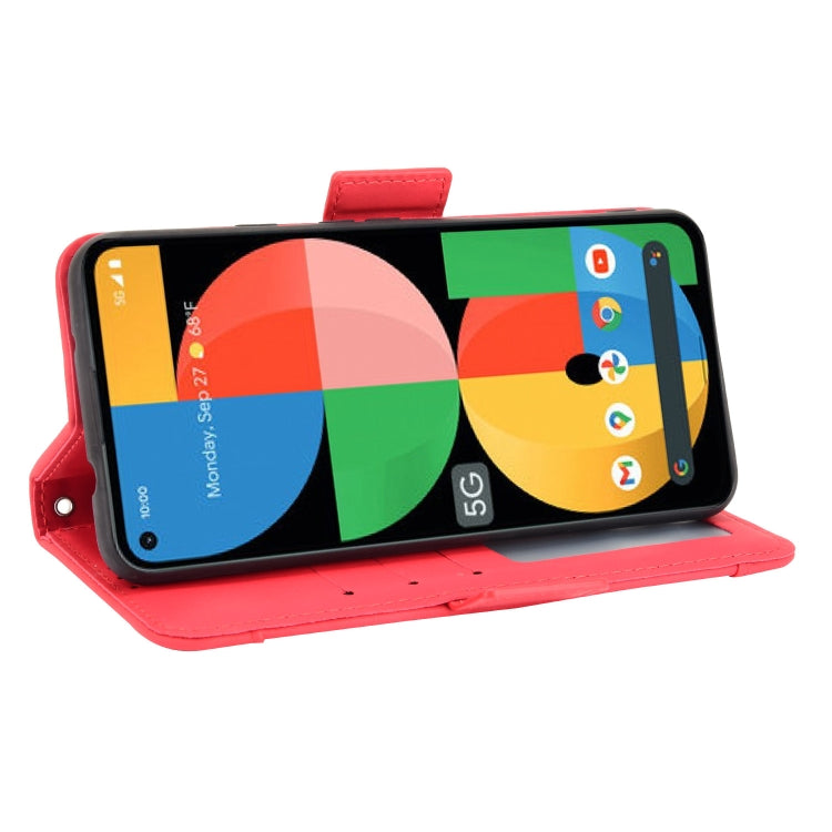 For Google Pixel 5a 5G Skin Feel Calf Pattern Horizontal Flip Leather Case with Holder & Card Slots & Photo Frame