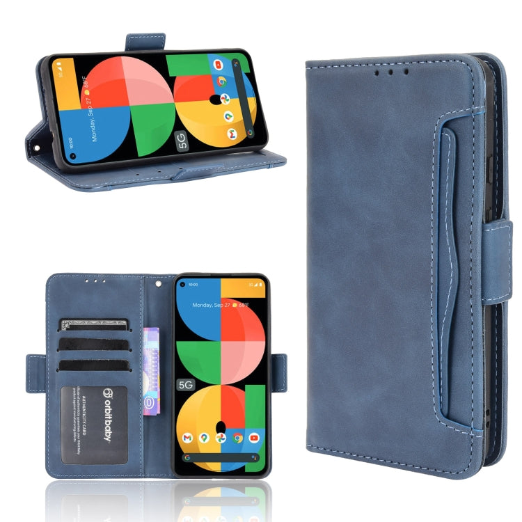 For Google Pixel 5a 5G Skin Feel Calf Pattern Horizontal Flip Leather Case with Holder & Card Slots & Photo Frame