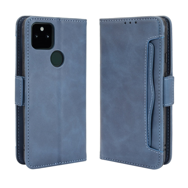For Google Pixel 5a 5G Skin Feel Calf Pattern Horizontal Flip Leather Case with Holder & Card Slots & Photo Frame