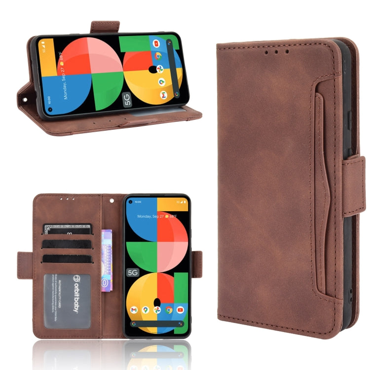 For Google Pixel 5a 5G Skin Feel Calf Pattern Horizontal Flip Leather Case with Holder & Card Slots & Photo Frame