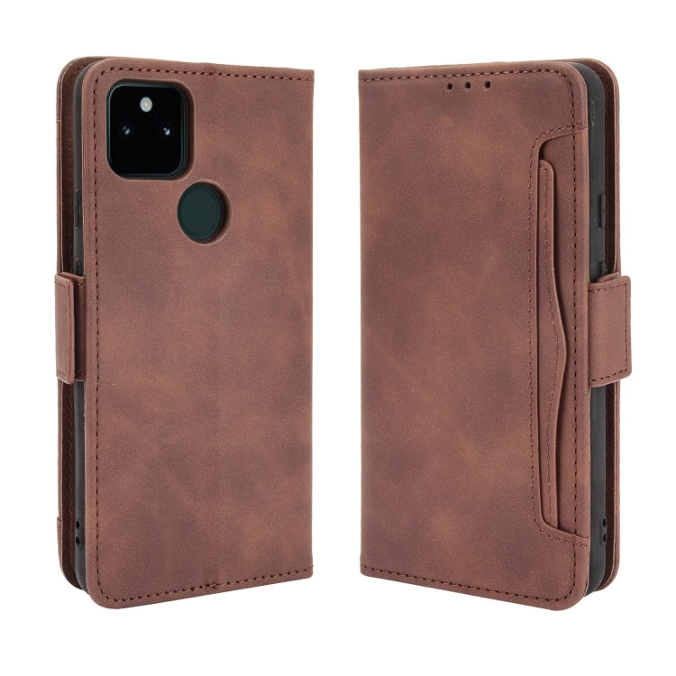 For Google Pixel 5a 5G Skin Feel Calf Pattern Horizontal Flip Leather Case with Holder & Card Slots & Photo Frame