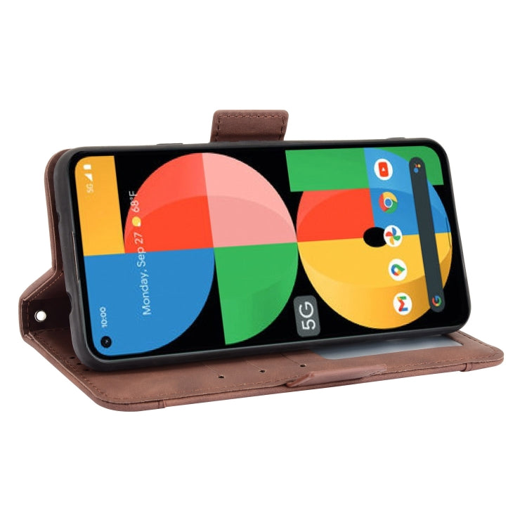 For Google Pixel 5a 5G Skin Feel Calf Pattern Horizontal Flip Leather Case with Holder & Card Slots & Photo Frame