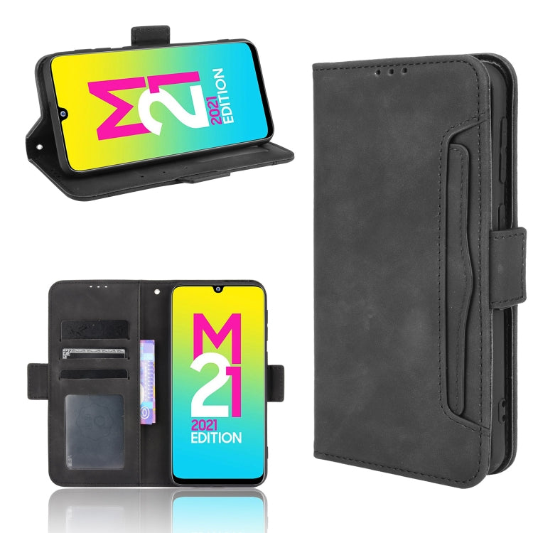 For Samsung Galaxy M21 2021 Skin Feel Calf Pattern Horizontal Flip Leather Case with Holder & Card Slots & Photo Frame