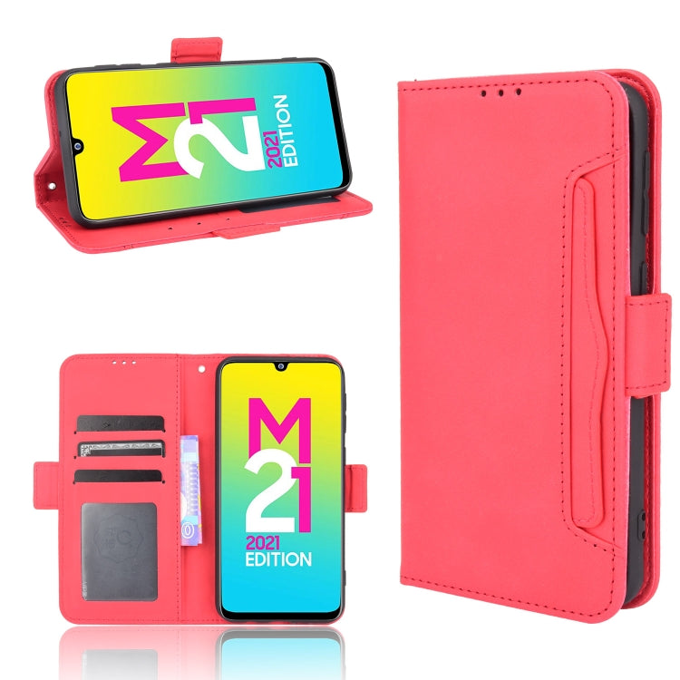 For Samsung Galaxy M21 2021 Skin Feel Calf Pattern Horizontal Flip Leather Case with Holder & Card Slots & Photo Frame