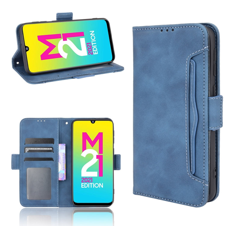 For Samsung Galaxy M21 2021 Skin Feel Calf Pattern Horizontal Flip Leather Case with Holder & Card Slots & Photo Frame