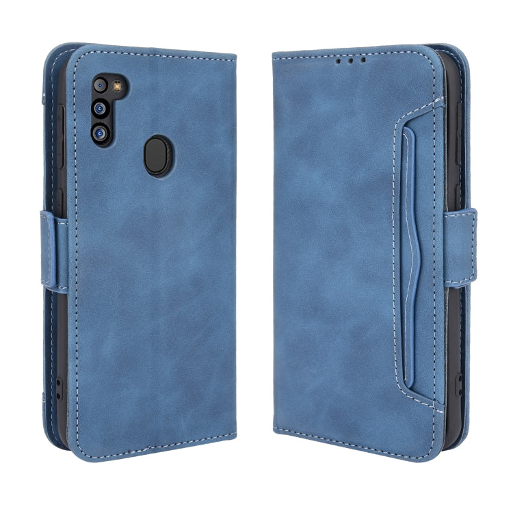For Samsung Galaxy M21 2021 Skin Feel Calf Pattern Horizontal Flip Leather Case with Holder & Card Slots & Photo Frame