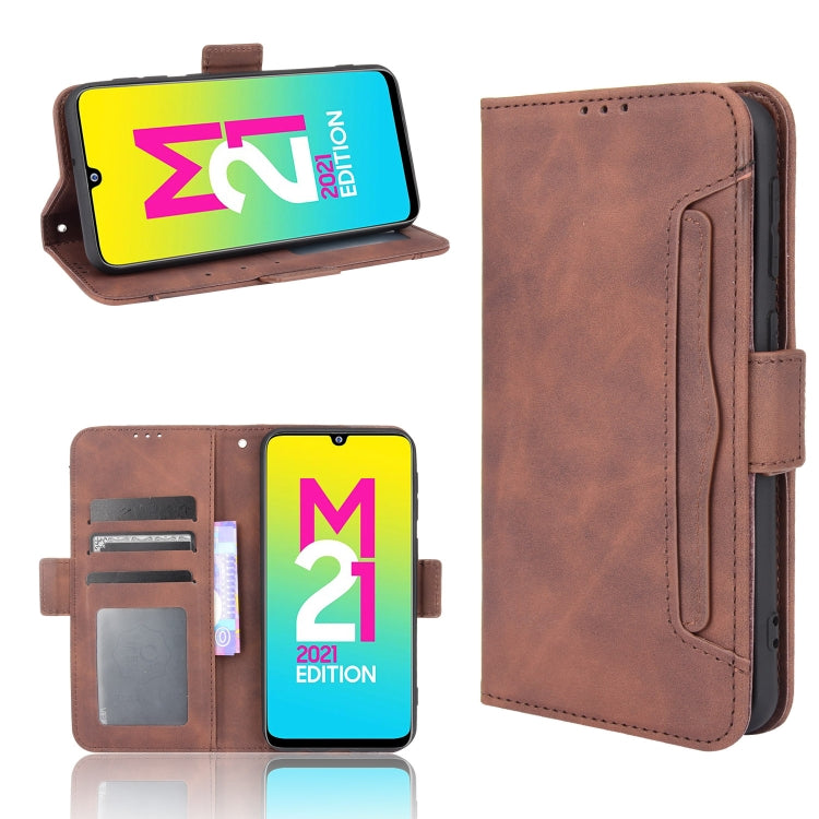 For Samsung Galaxy M21 2021 Skin Feel Calf Pattern Horizontal Flip Leather Case with Holder & Card Slots & Photo Frame