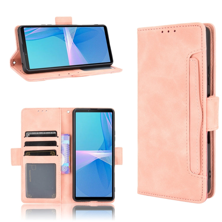 For Sony Xperia 10 III Skin Feel Calf Pattern Horizontal Flip Leather Case with Holder & Card Slots & Photo Frame