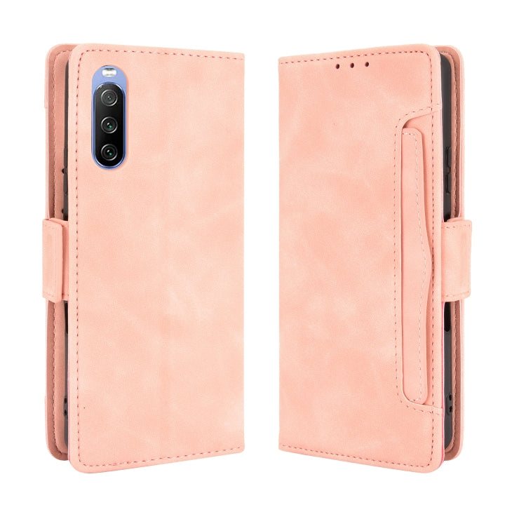 For Sony Xperia 10 III Skin Feel Calf Pattern Horizontal Flip Leather Case with Holder & Card Slots & Photo Frame