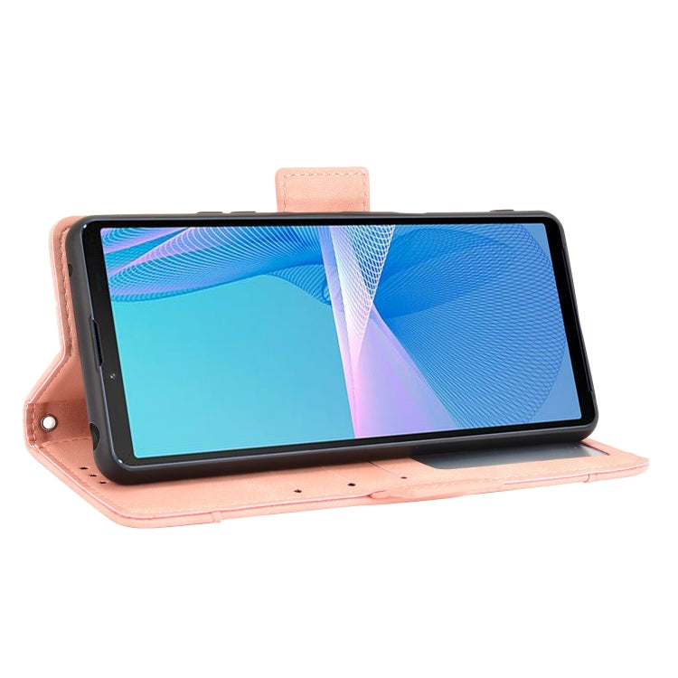 For Sony Xperia 10 III Skin Feel Calf Pattern Horizontal Flip Leather Case with Holder & Card Slots & Photo Frame
