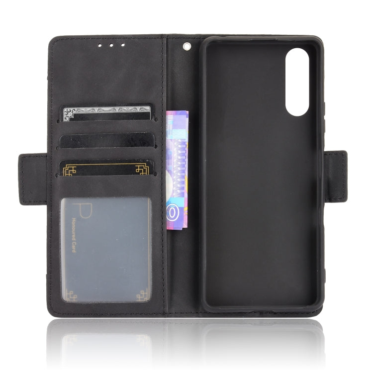 For Sony Xperia 10 III Skin Feel Calf Pattern Horizontal Flip Leather Case with Holder & Card Slots & Photo Frame