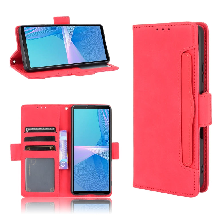 For Sony Xperia 10 III Skin Feel Calf Pattern Horizontal Flip Leather Case with Holder & Card Slots & Photo Frame