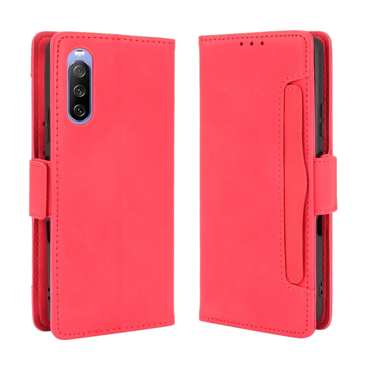 For Sony Xperia 10 III Skin Feel Calf Pattern Horizontal Flip Leather Case with Holder & Card Slots & Photo Frame