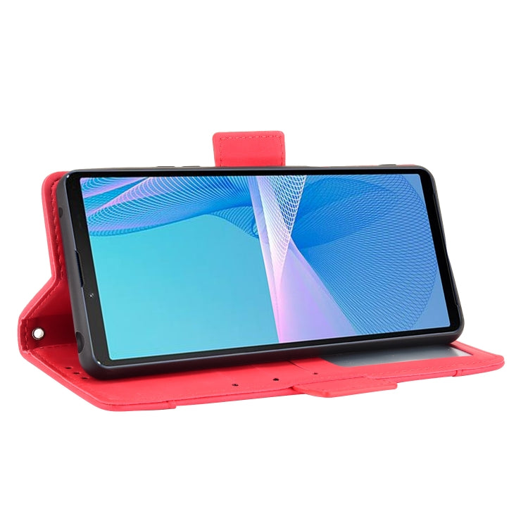 For Sony Xperia 10 III Skin Feel Calf Pattern Horizontal Flip Leather Case with Holder & Card Slots & Photo Frame