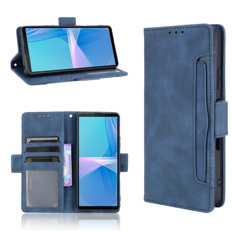For Sony Xperia 10 III Skin Feel Calf Pattern Horizontal Flip Leather Case with Holder & Card Slots & Photo Frame