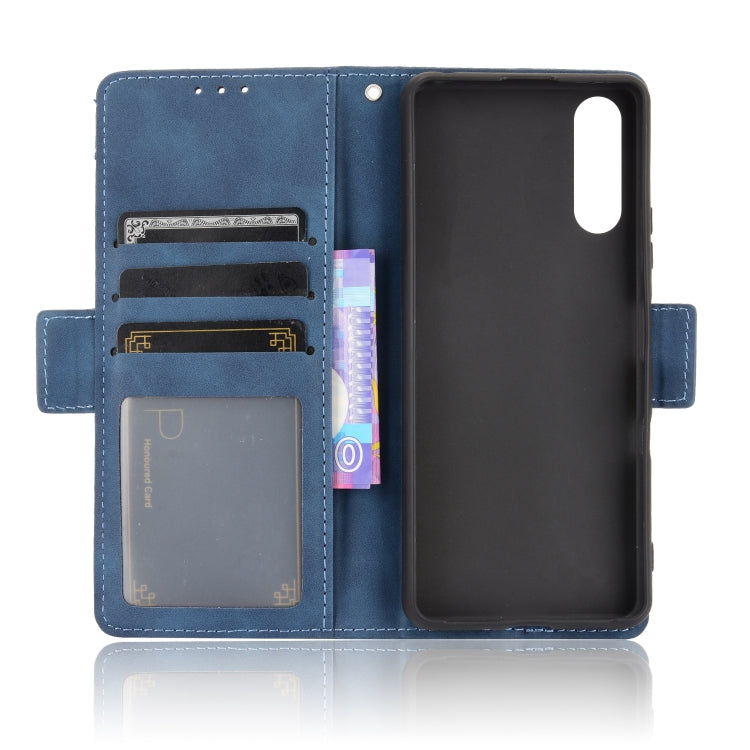 For Sony Xperia 10 III Skin Feel Calf Pattern Horizontal Flip Leather Case with Holder & Card Slots & Photo Frame