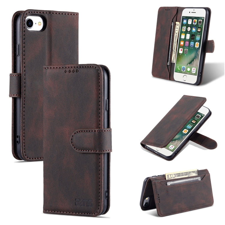For iPhone SE 2022 / SE 2020 / 8 / 7 AZNS Dream II Skin Feel PU+TPU Horizontal Flip Leather Case with Holder & Card Slots & Wallet