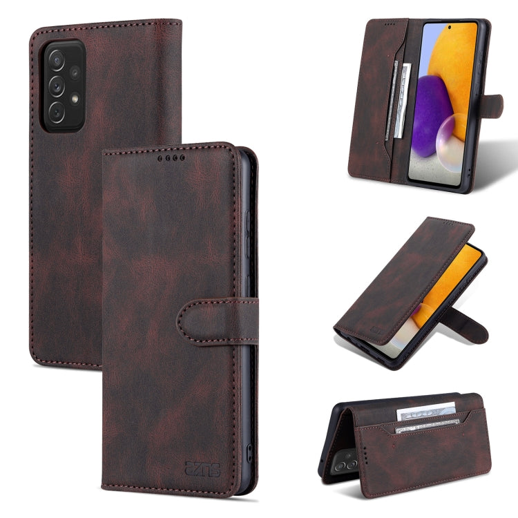 For Samsung Galaxy A72 5G / 4G AZNS Dream II Skin Feel PU+TPU Horizontal Flip Leather Case with Holder & Card Slots & Wallet