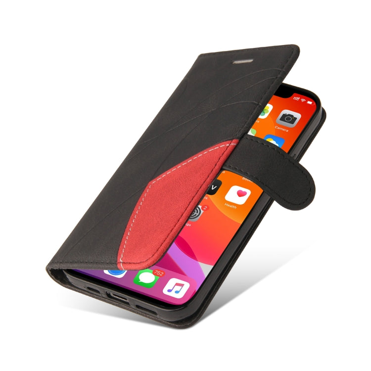For iPhone 13 Pro Max Dual-color Splicing Horizontal Flip PU Leather Case with Holder & Card Slots & Wallet