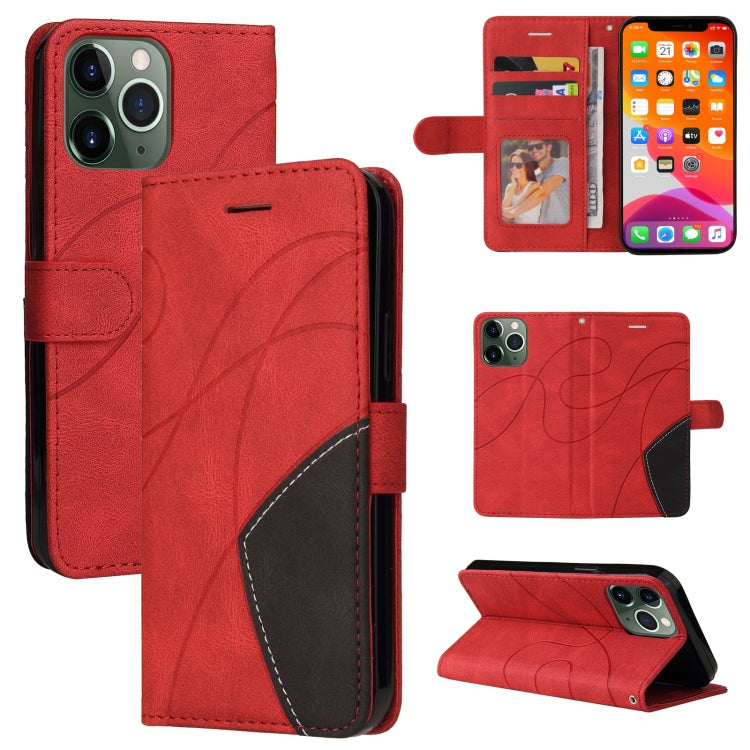 For iPhone 13 Pro Max Dual-color Splicing Horizontal Flip PU Leather Case with Holder & Card Slots & Wallet