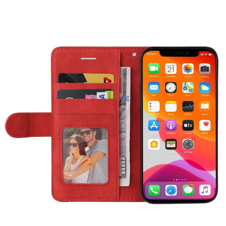 For iPhone 13 Pro Max Dual-color Splicing Horizontal Flip PU Leather Case with Holder & Card Slots & Wallet