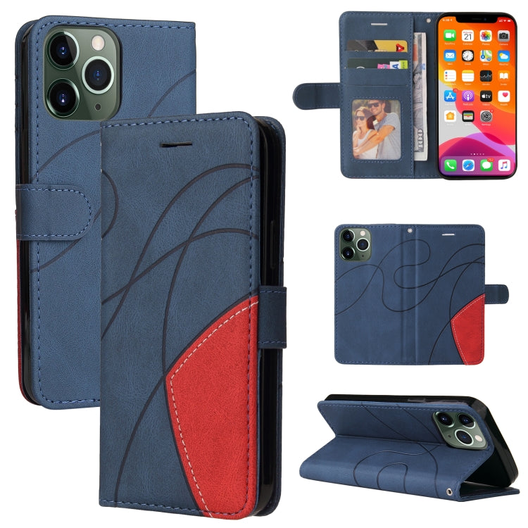 For iPhone 13 Pro Max Dual-color Splicing Horizontal Flip PU Leather Case with Holder & Card Slots & Wallet