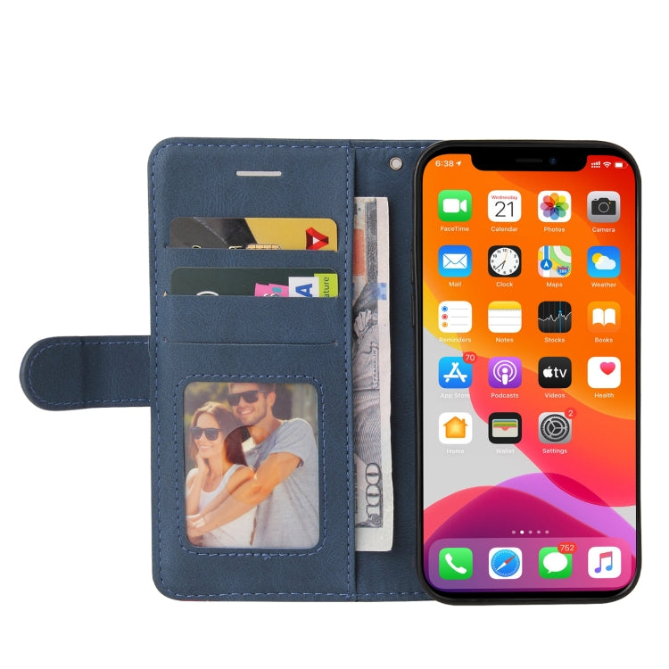 For iPhone 13 Pro Max Dual-color Splicing Horizontal Flip PU Leather Case with Holder & Card Slots & Wallet