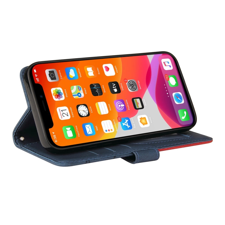 For iPhone 13 Pro Max Dual-color Splicing Horizontal Flip PU Leather Case with Holder & Card Slots & Wallet