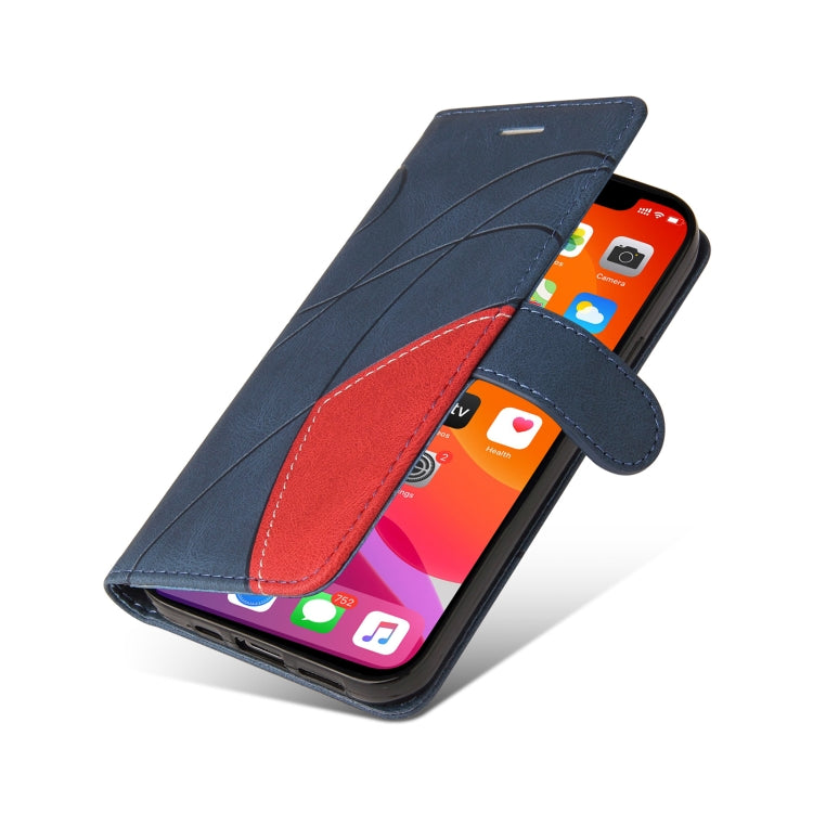 For iPhone 13 Pro Max Dual-color Splicing Horizontal Flip PU Leather Case with Holder & Card Slots & Wallet