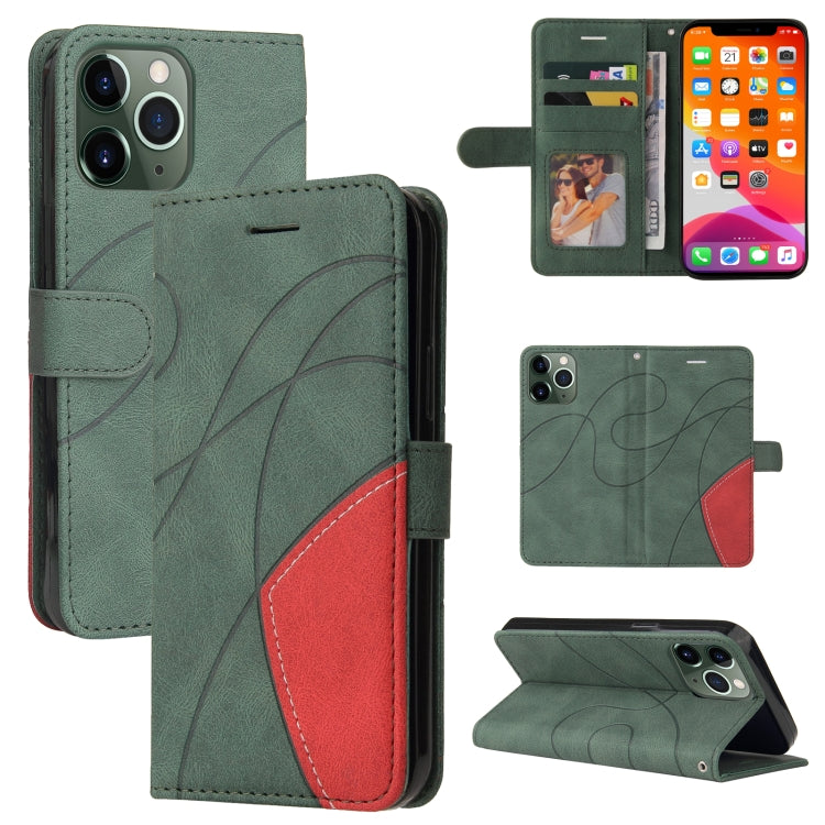 For iPhone 13 Pro Max Dual-color Splicing Horizontal Flip PU Leather Case with Holder & Card Slots & Wallet