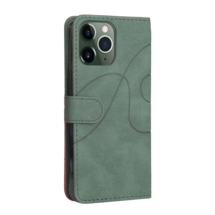 For iPhone 13 Pro Max Dual-color Splicing Horizontal Flip PU Leather Case with Holder & Card Slots & Wallet
