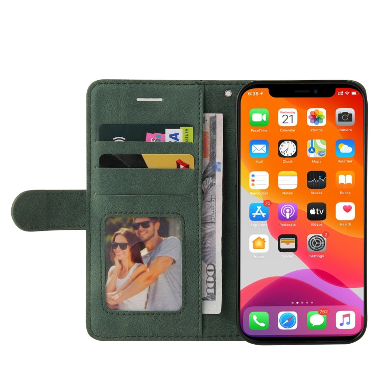 For iPhone 13 Pro Max Dual-color Splicing Horizontal Flip PU Leather Case with Holder & Card Slots & Wallet