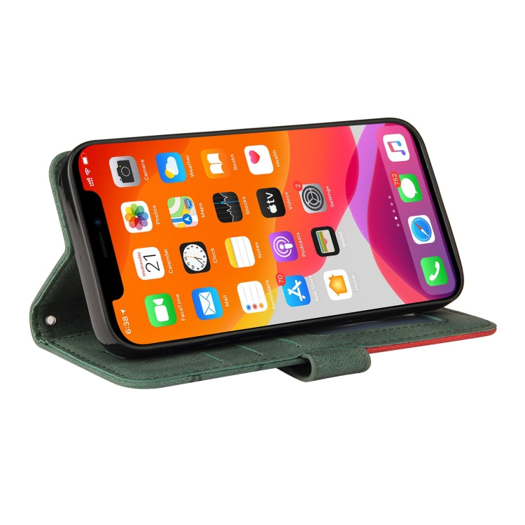 For iPhone 13 Pro Max Dual-color Splicing Horizontal Flip PU Leather Case with Holder & Card Slots & Wallet