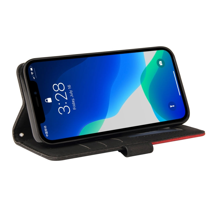 For iPhone 13 Pro Dual-color Splicing Horizontal Flip PU Leather Case with Holder & Card Slots & Wallet