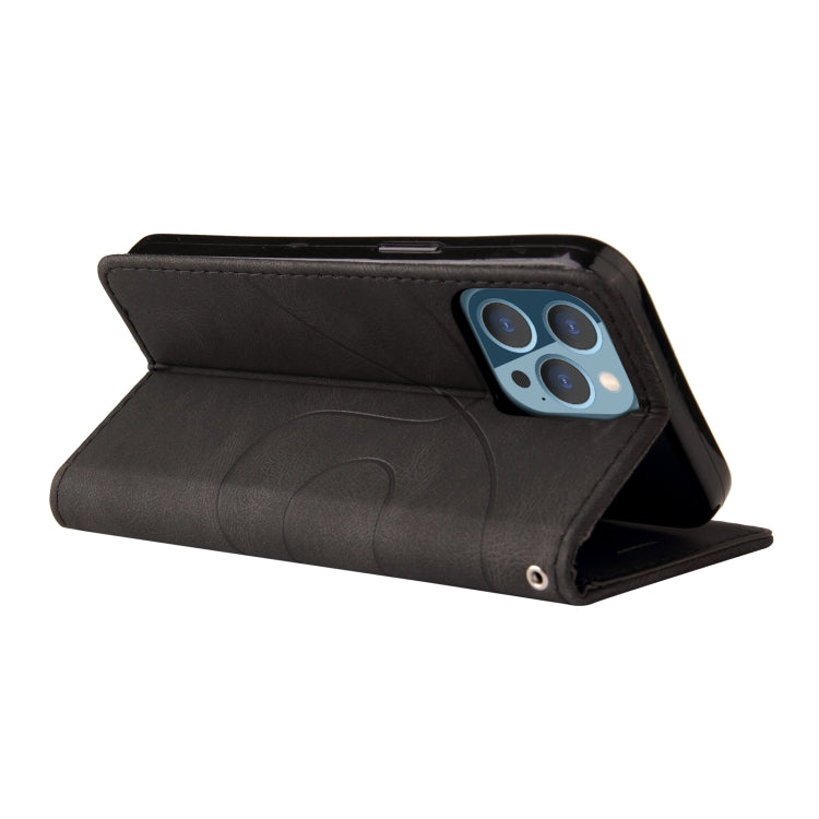 For iPhone 13 Pro Dual-color Splicing Horizontal Flip PU Leather Case with Holder & Card Slots & Wallet