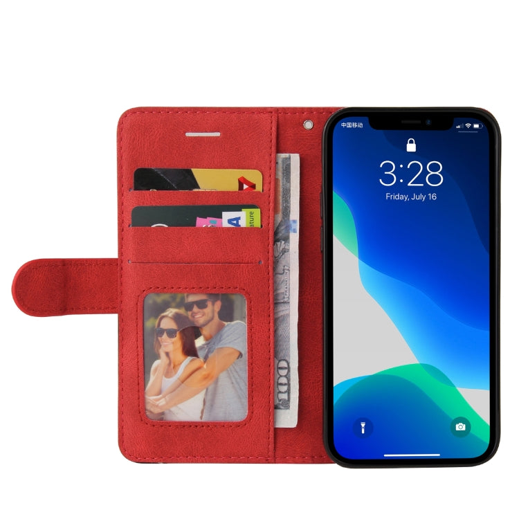 For iPhone 13 Pro Dual-color Splicing Horizontal Flip PU Leather Case with Holder & Card Slots & Wallet