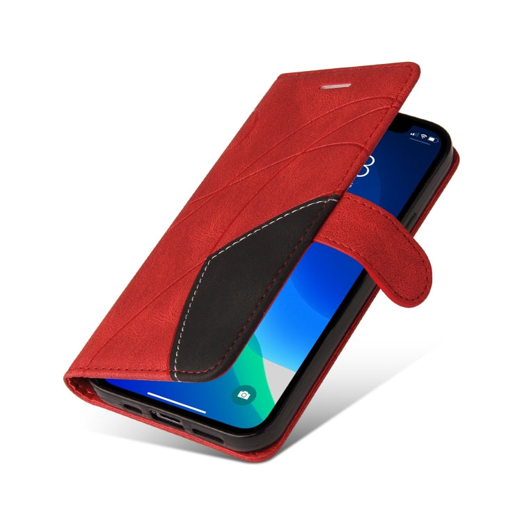 For iPhone 13 Pro Dual-color Splicing Horizontal Flip PU Leather Case with Holder & Card Slots & Wallet