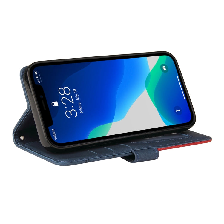 For iPhone 13 Pro Dual-color Splicing Horizontal Flip PU Leather Case with Holder & Card Slots & Wallet