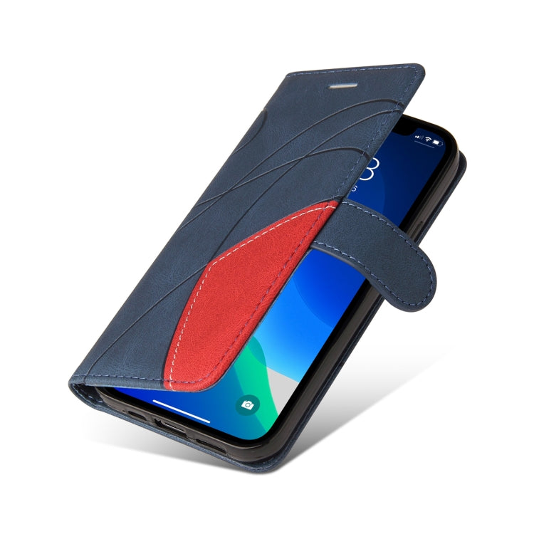 For iPhone 13 Pro Dual-color Splicing Horizontal Flip PU Leather Case with Holder & Card Slots & Wallet