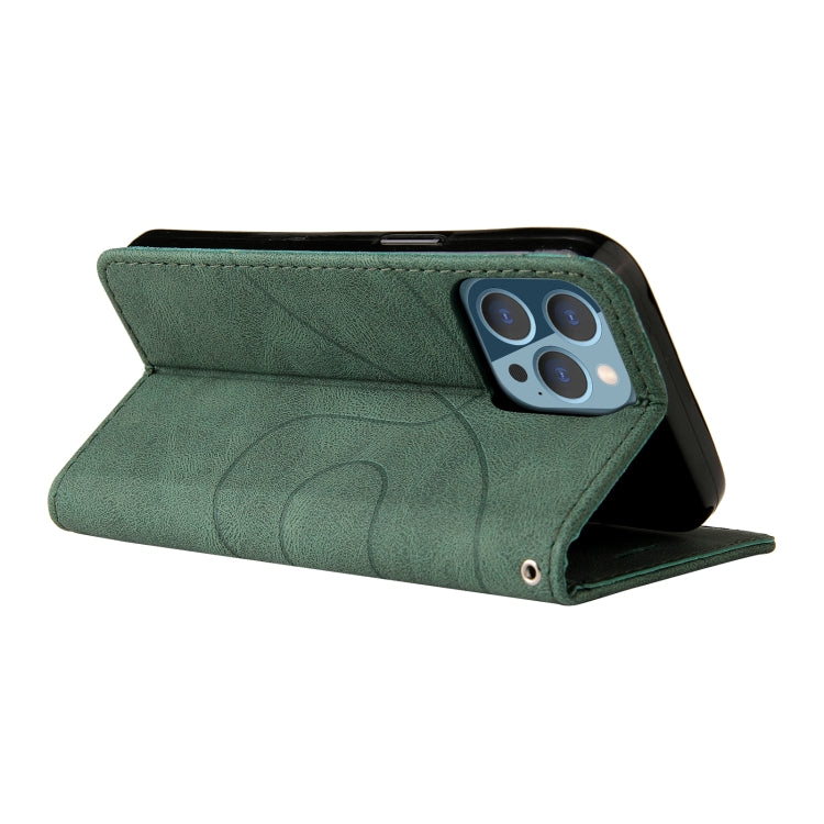 For iPhone 13 Pro Dual-color Splicing Horizontal Flip PU Leather Case with Holder & Card Slots & Wallet