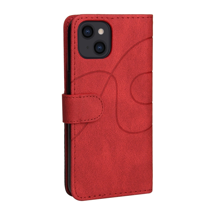 For iPhone 13 Dual-color Splicing Horizontal Flip PU Leather Case with Holder & Card Slots & Wallet