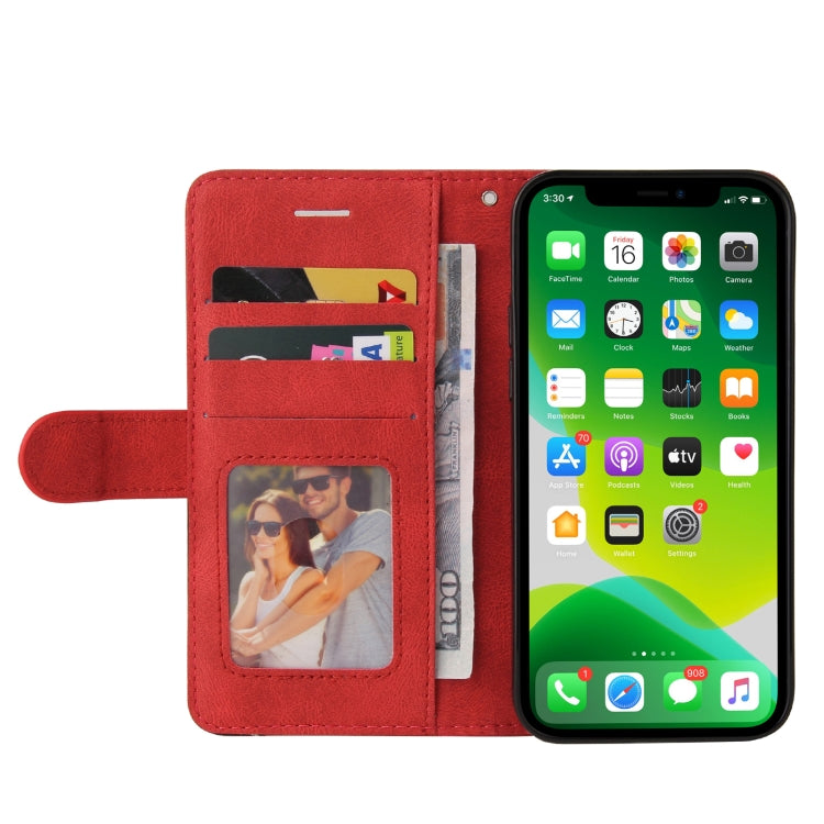 For iPhone 13 Dual-color Splicing Horizontal Flip PU Leather Case with Holder & Card Slots & Wallet