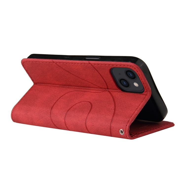 For iPhone 13 Dual-color Splicing Horizontal Flip PU Leather Case with Holder & Card Slots & Wallet