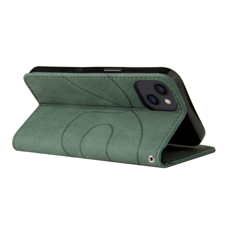 For iPhone 13 Dual-color Splicing Horizontal Flip PU Leather Case with Holder & Card Slots & Wallet